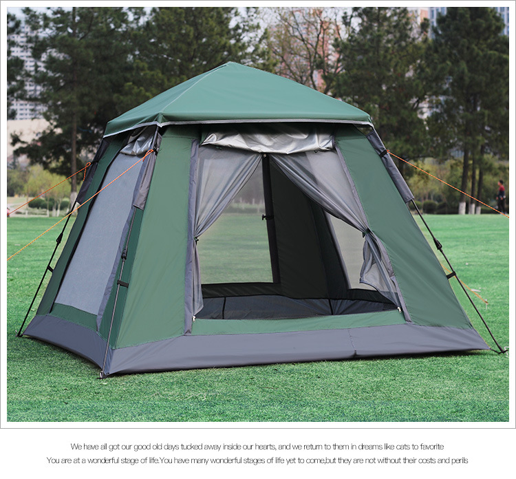 Cheap Goat Tents 4 5 people automatic spring quick opening tent New large space thickening rainstorm outdoor camping camping tent home   